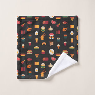 Food seamless pixel art pattern,fabric textures,is wash cloth