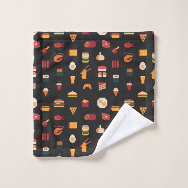 Food seamless pixel art pattern,fabric textures,is wash cloth (Wash Cloth)