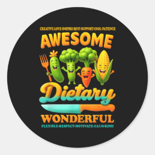 Food Service Week Dietary Appreciation Flexible Re Classic Round Sticker