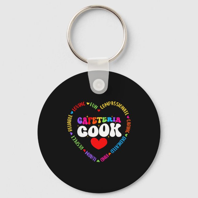 Food Services Crew Cafeteria Cook Helper School Sq Key Ring (Front)
