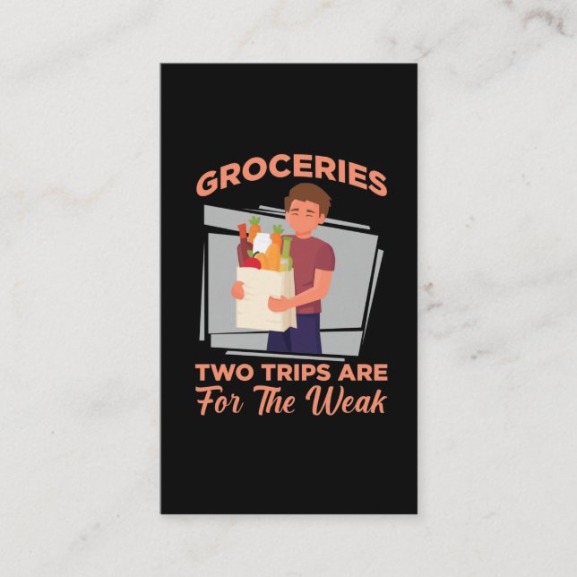 Food Shopping Addict Grocery Bulk Purchase Business Card (Front)