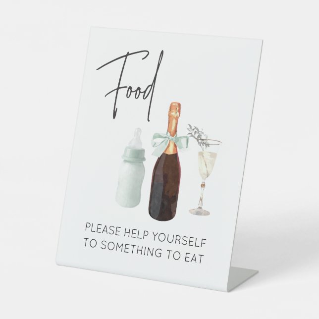 Food Sign for Baby Shower Green Sip & See (Front)