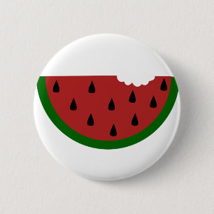 food slice fruit bitten watermelon 6 cm round badge