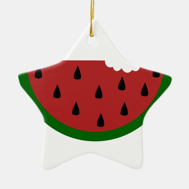food slice fruit bitten watermelon ceramic tree decoration (Front)