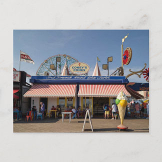Food stand on Coney Island Amusement Postcard