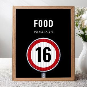 Food station sign 16th Birthday Speed Limit