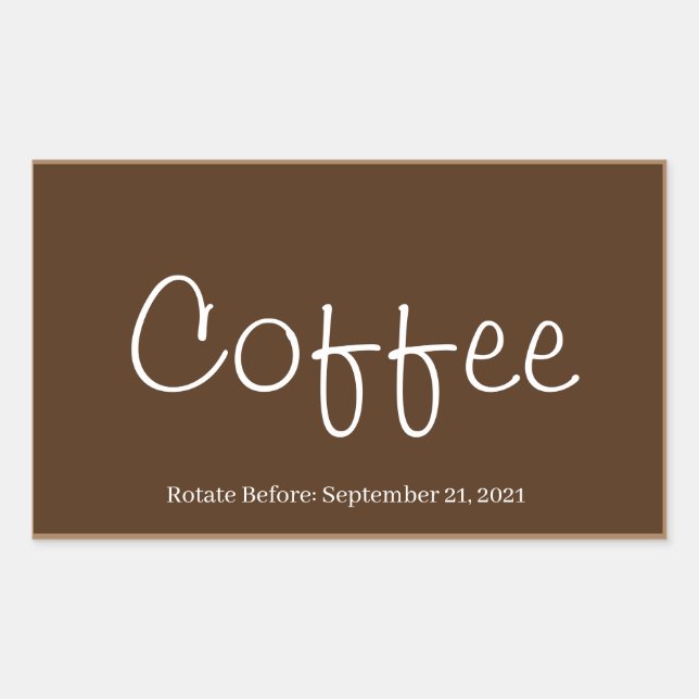 Food Storage Kitchen Stickers-Coffee Rectangular Sticker (Front)