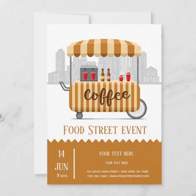 Food street coffee invitation (Front)