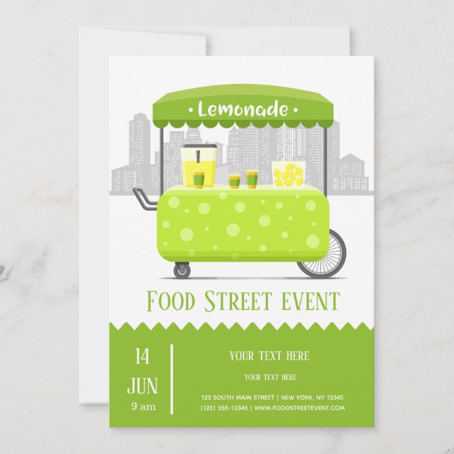 Food street lemonade invitation (Front)