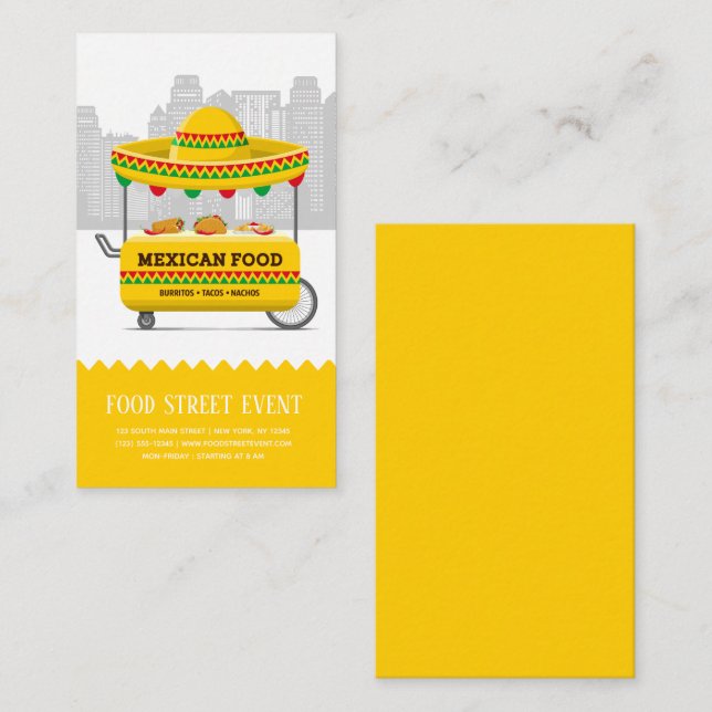 Food street mexican food business card (Front/Back)