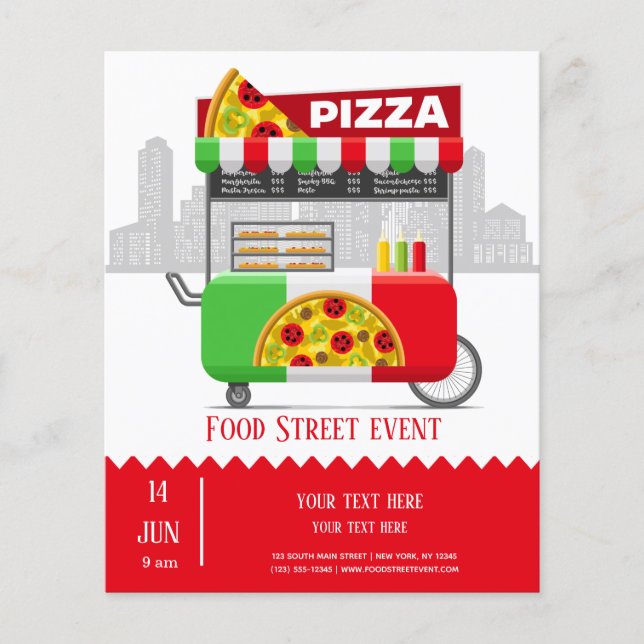 Food street pizza flyer (Front)