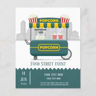 Food street popcorn snack flyer
