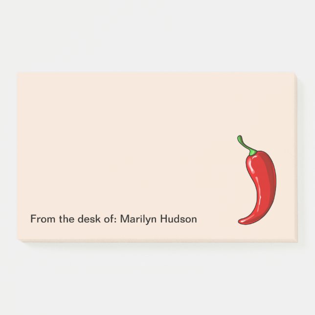 Food Theme Chili Pepper Monogram Post-it Notes (Front)