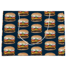 Food Themed Cheese BBQ Grilled Hamburger Foodie