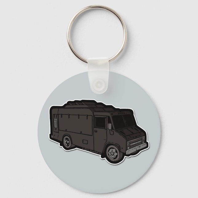 Food Truck: Basic (Black) Key Ring (Front)