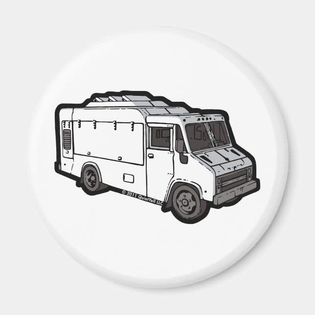 Food Truck: Basic (White) Magnet (Front)