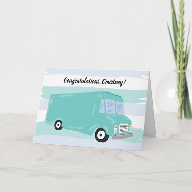 Food Truck Business Congratulations Good Luck Card (Front)