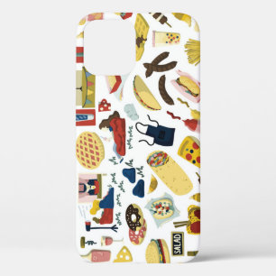 Food Truck Fest: Cartoon Pattern iPhone 12 Case