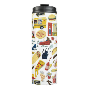 Food Truck Fest: Cartoon Pattern Thermal Tumbler
