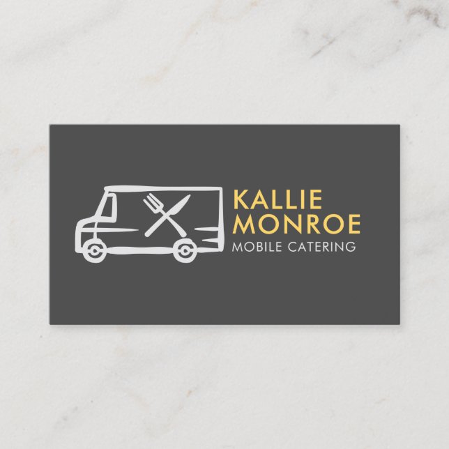 Food Truck Logo Business Cards (Front)