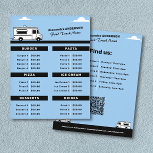 Food Truck Menu & Price List Flyer