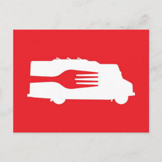 Food Truck: Side/Fork (Red) Postcard