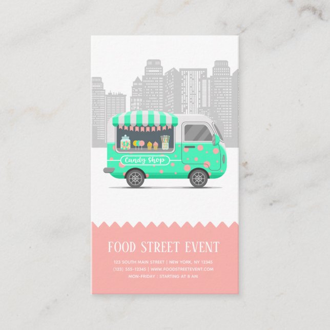 Food truck street candy shop business card (Front)