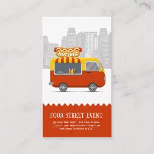 Food truck street hotdog business card