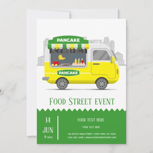 Food Truck street pancake Invitation (Front)