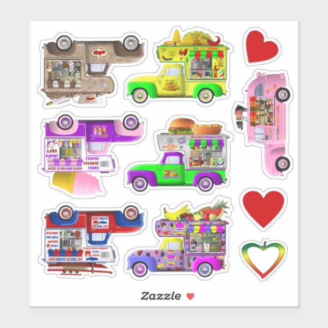 Food Trucks sticker set (Sheet)