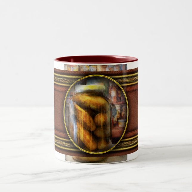 Food - Vegetable - A jar of pickles Two-Tone Coffee Mug (Center)