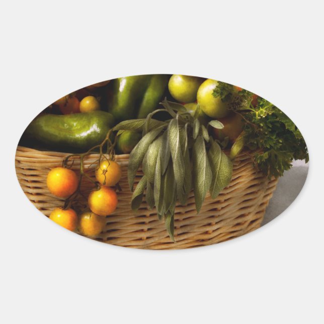 Food - Veggie - Sage advice Oval Sticker (Front)