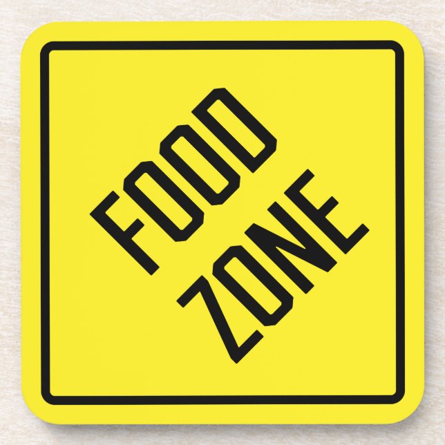 Food Zone Hard Plastic Coaster (Front)