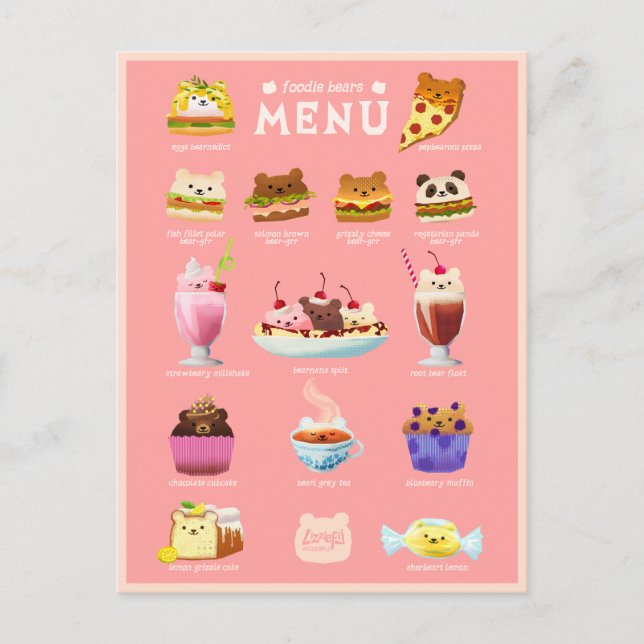 Foodie bears postcard (Front)