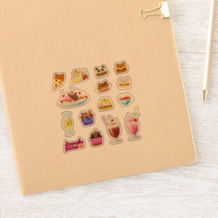 Foodie bears - tiny transparent sticker set