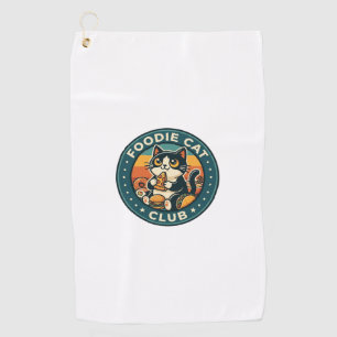 Foodie Cat Cute Kitty Design - Foodie Cat Club_1 Golf Towel