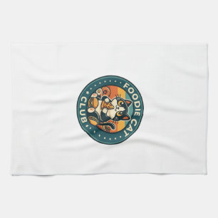 Foodie Cat Cute Kitty Design - Foodie Cat Club_1 Tea Towel