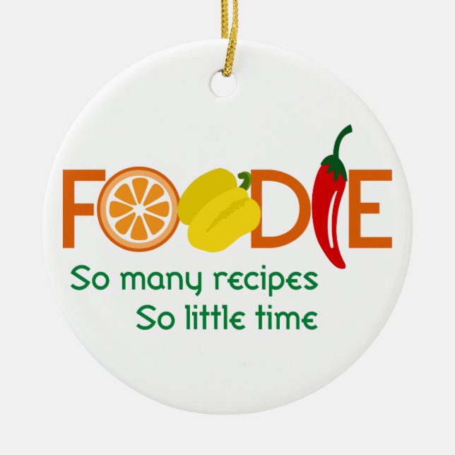 Foodie Ceramic Tree Decoration (Front)