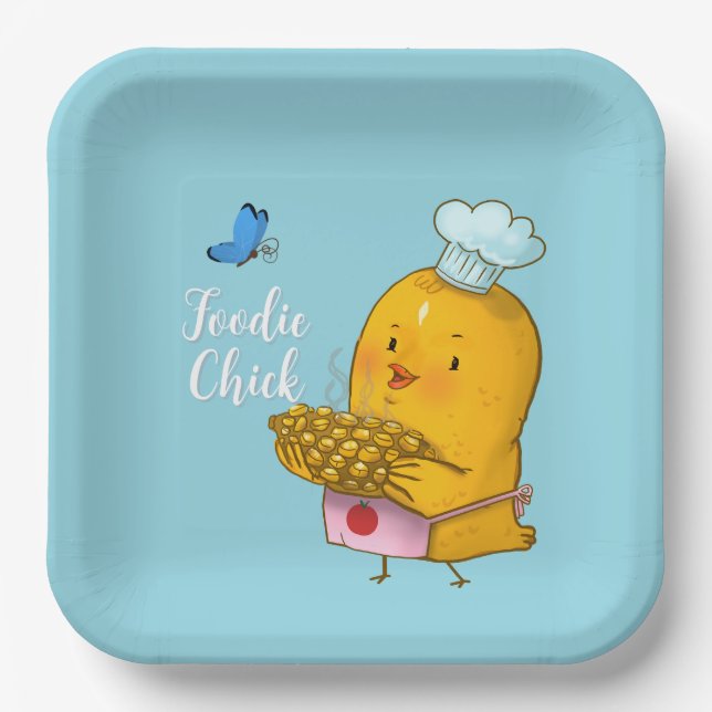 Foodie Chick Paper Plate   (Front)
