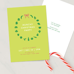 Foodie Christmas Wreath Editable Colour Party Invitation