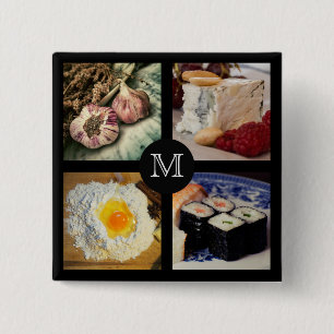 Foodie custom monogram button 5