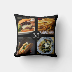 Foodie custom monogram throw pillows 1