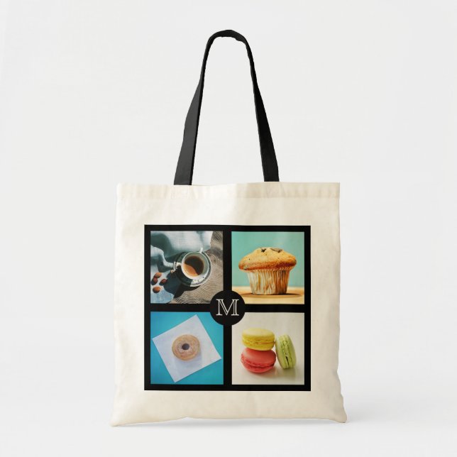 Foodie custom monogram tote bag 2 (Front)