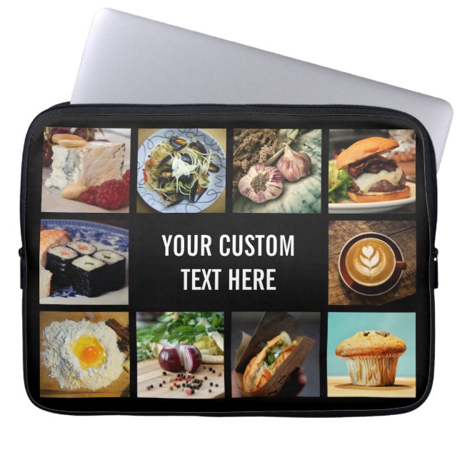 Foodie custom text laptop sleeves (Front)
