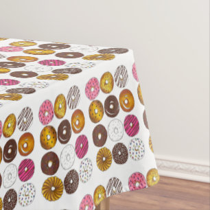 Foodie Doughnut Shop Breakfast Food Doughnut Print Tablecloth