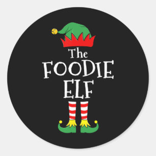 Foodie Elf Matching Family Group Christmas Party Classic Round Sticker