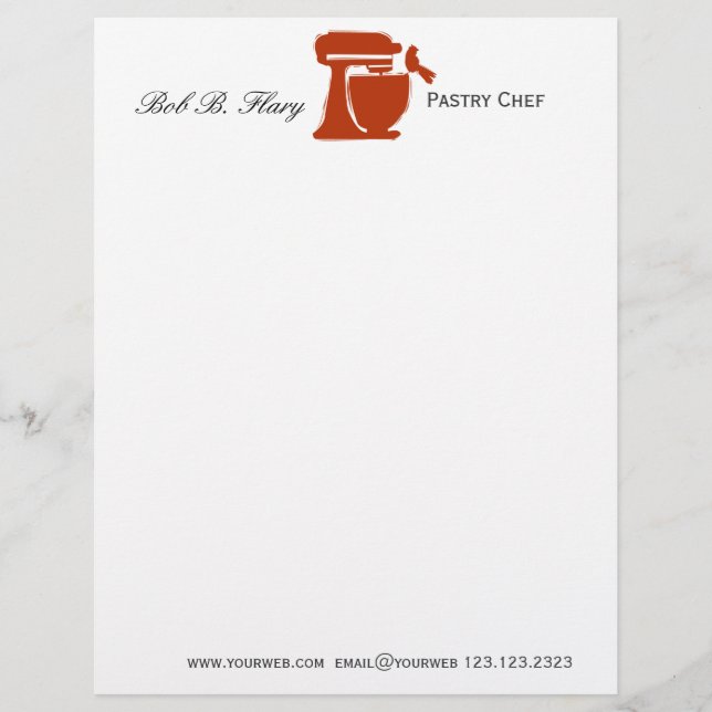 Foodie Food Blogger Delicious Baked Letterhead Design (Front)