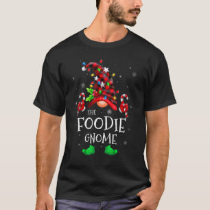 Foodie Gnome Buffalo Plaid Matching Family Christm T-Shirt