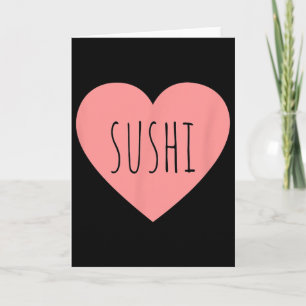 Foodie Heart Pink Minimalist Sushi Lover Girls I L Card