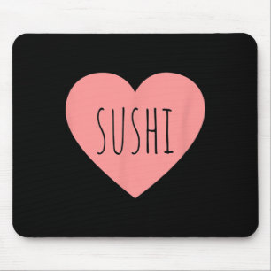 Foodie Heart Pink Minimalist Sushi Lover Girls I L Mouse Pad